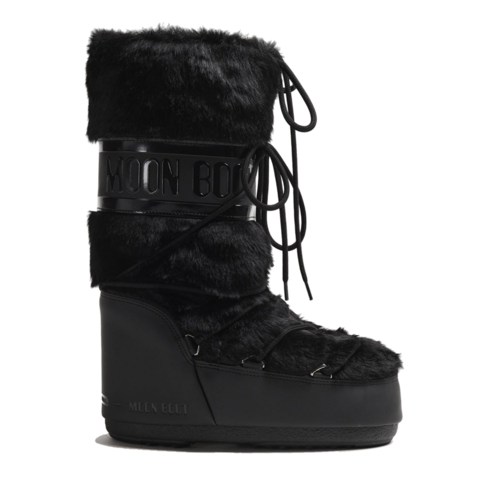 MoonBoot Black Faux-Fur