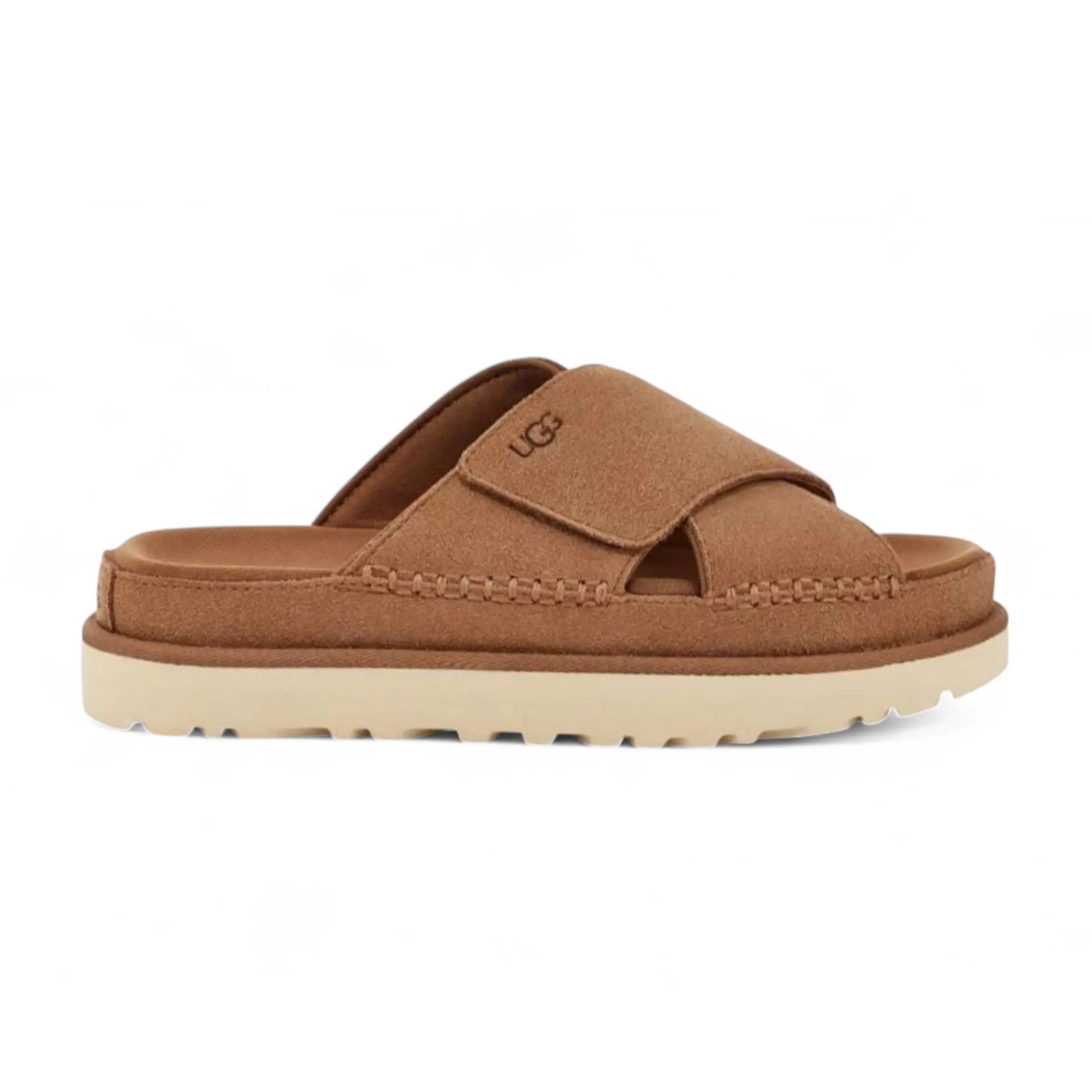 UGG Goldenstar Cross Slide Chestnut