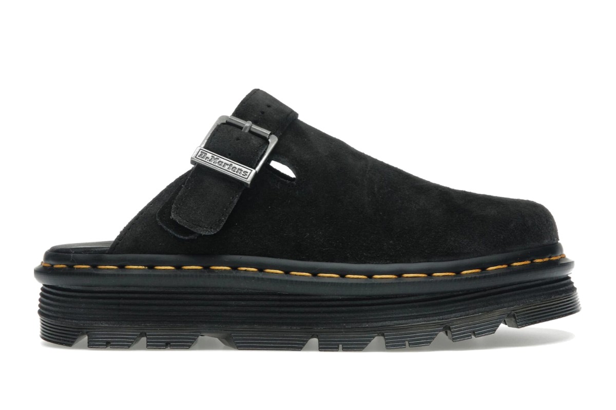 Dr. Martens Zebzag Suede Slingback Platform Mule Black