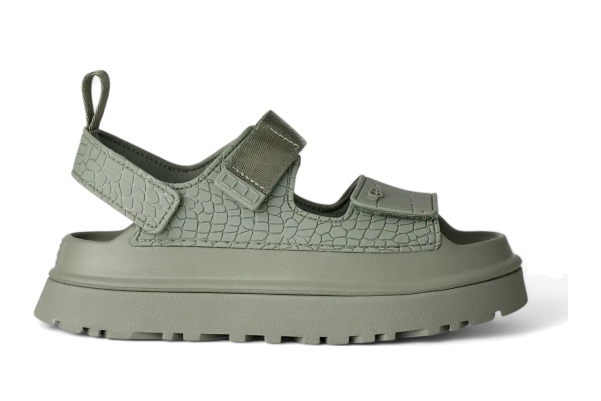 UGG GoldenGlow Embossed Sandals Artichoke