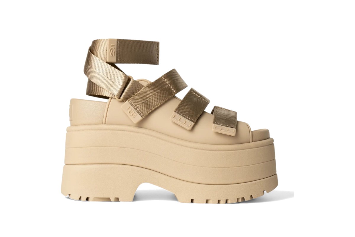 UGG GoldenRise Platform Sandals Mustard Seed