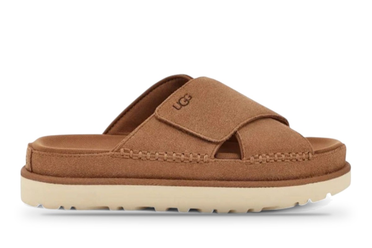 UGG Goldenstar Cross Slide Chestnut