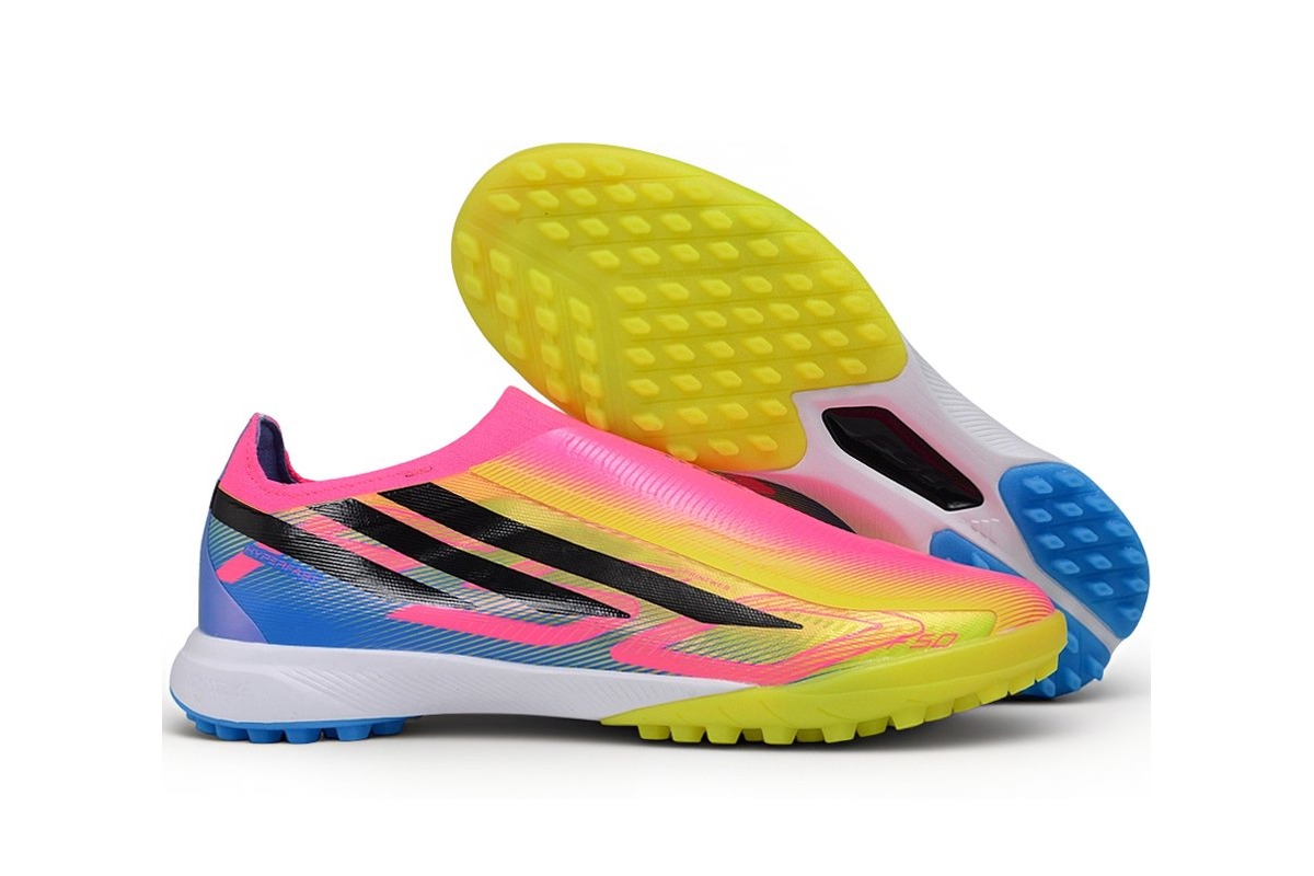 Adidas F50 Hyperfast Elite Laceless TF Pink Yellow