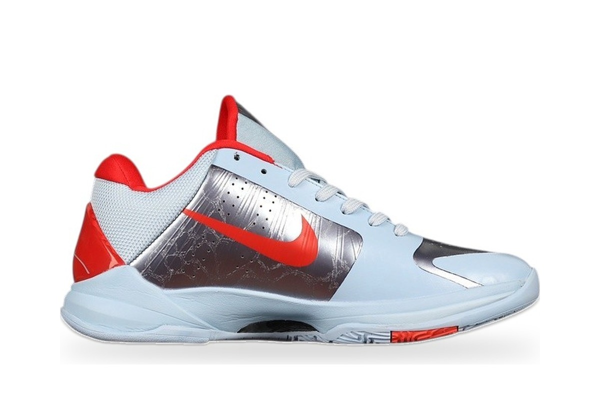 Nike Kobe 5 Protro Metallic Silver Red Light Blue