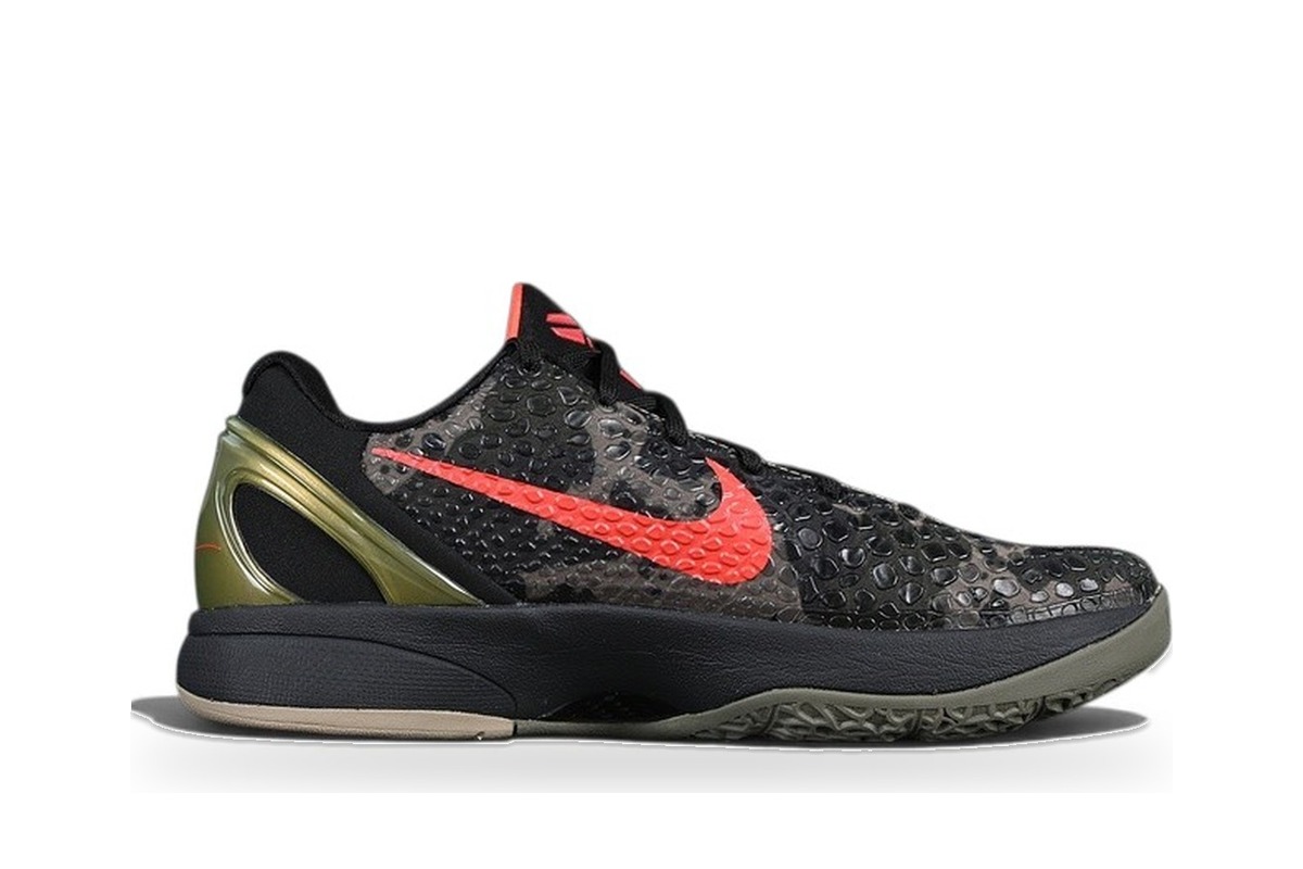 Nike Kobe 6 Protro Black Camo Crimson Gold