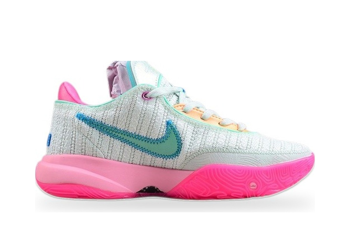 Nike LeBron 20 White Teal Pink