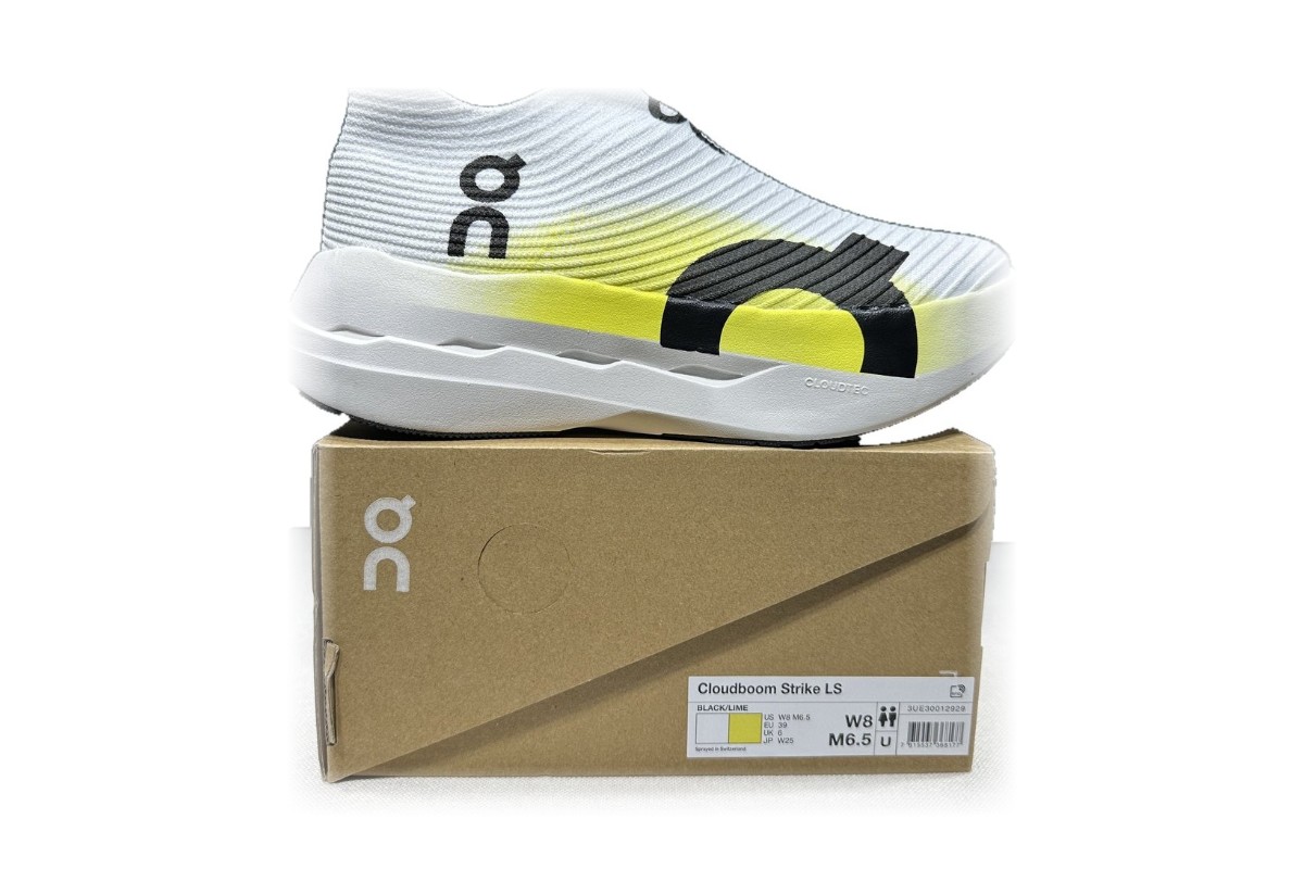 OnCloud Boom Strike LS White Yellow on box