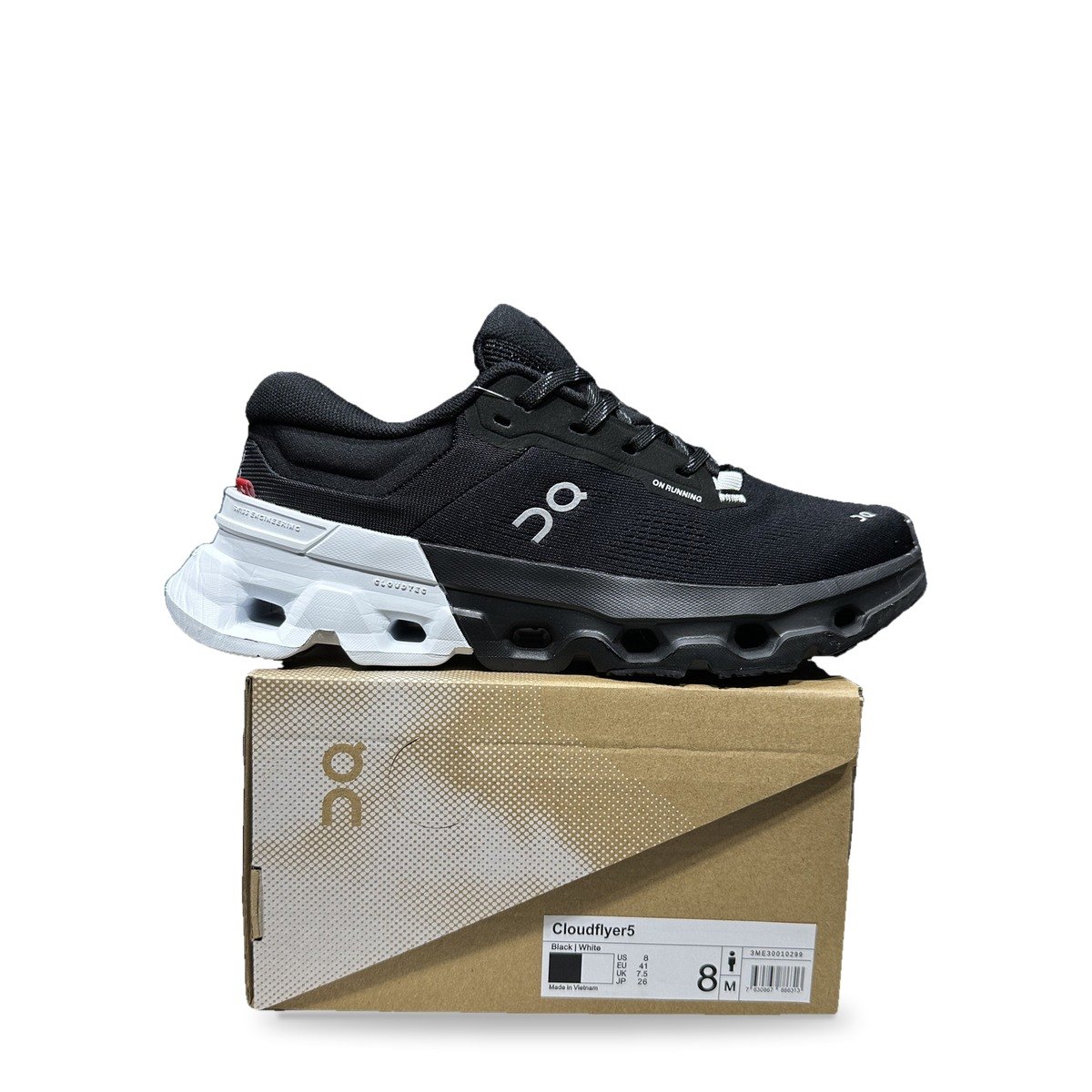 OnCloud Flyer 5 Black White Heel